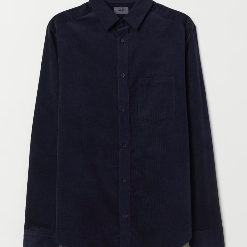 H&M NWOT mens lightweight corduroy button down
